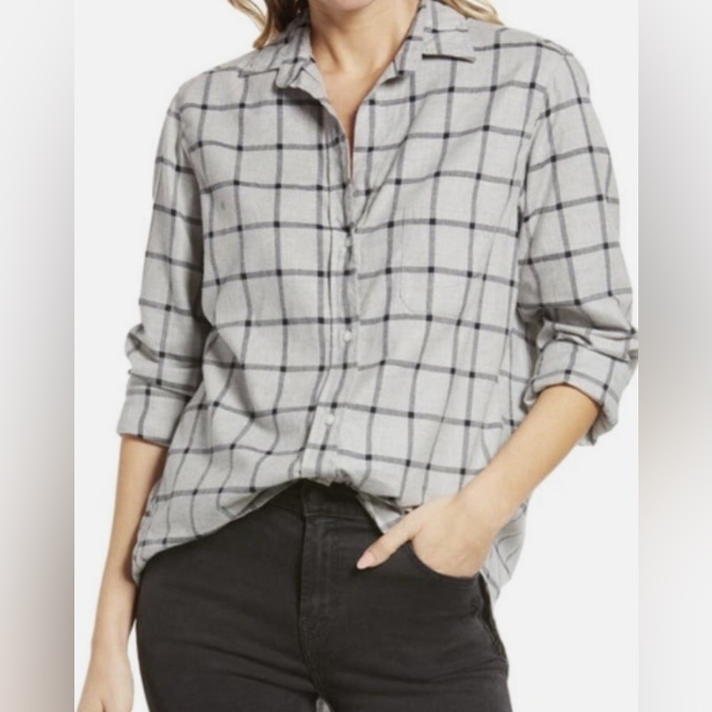 Grayson Frank & Eileen Hero Button Up Shirt Women’s 01/XS Gray Plaid Lightweight